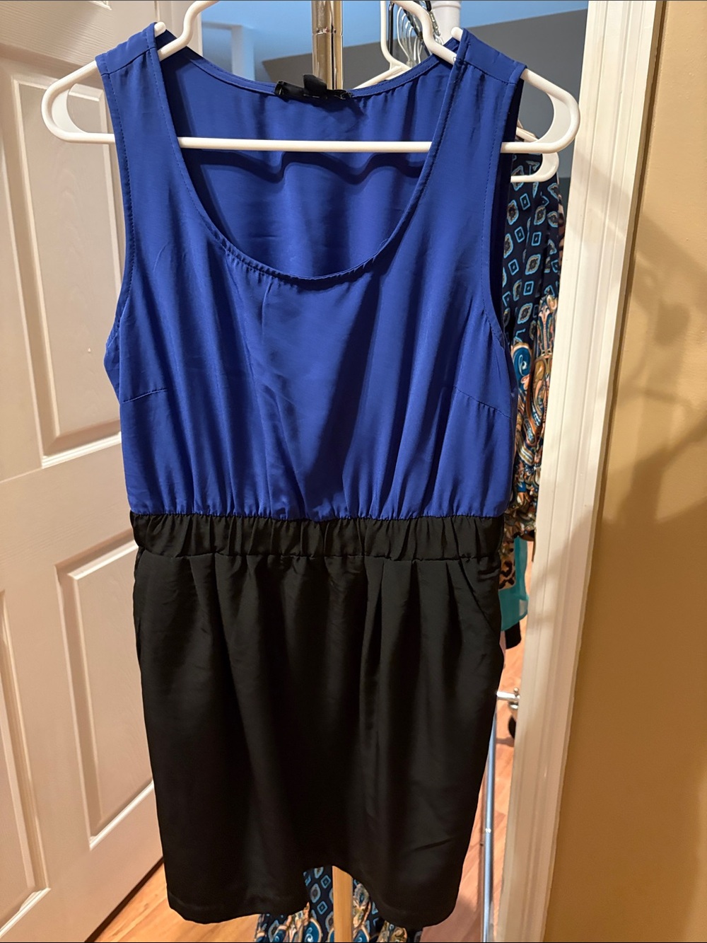 Forever 21 Royal Blue and Black Sleeveless Mini Dress